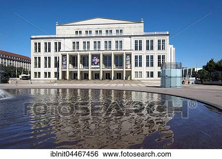 Stock Photograph - Opera, Augustusplatz, Leipzig, Saxony, Germany, Europe. Fotosearch