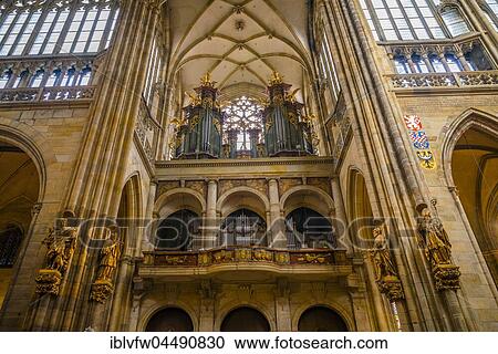 Organ loft, gothic St. Vitus Cathedral, St. Vitus Cathedral, Indoors, Prague Castle, Hradčany, Prague, Bohemia, Czech Republic, Europe View Large Photo Image Stock Image - Organ loft, gothic St. Vitus Cathedral, St. Vitus Cathedral, Indoors, Prague Castle, Hradčany, Prague, Bohemia, Czech Republic, Europe. Fotosearch