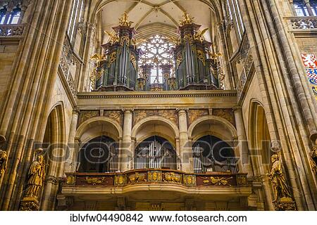 Organ loft, gothic St. Vitus Cathedral, St. Vitus Cathedral, Indoors, Prague Castle, Hradčany, Prague, Bohemia, Czech Republic, Europe View Large Photo Image Stock Image - Organ loft, gothic St. Vitus Cathedral, St. Vitus Cathedral, Indoors, Prague Castle, Hradčany, Prague, Bohemia, Czech Republic, Europe. Fotosearch