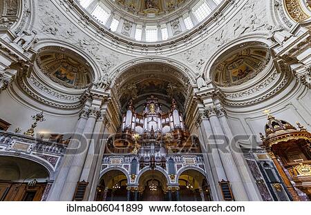 Organ loft, interior view with organ, Berlin Cathedral, Mitte, Berlin, Germany, Europe View Large Photo Image Stock Photo - Organ loft, interior view with organ, Berlin Cathedral, Mitte, Berlin, Germany, Europe. Fotosearch