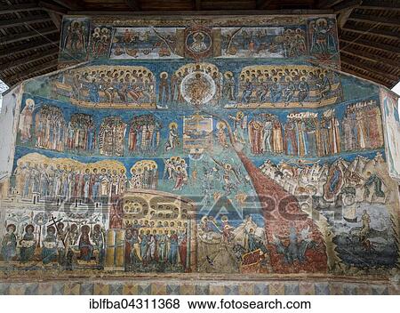 Outdoor fresco The Last Judgement, Voronet Monastery, Church of Moldavia, Bukovina, Romania, Europe View Large Photo Image Stock Photo - Outdoor fresco The Last Judgement, Voronet Monastery, Church of Moldavia, Bukovina, Romania, Europe. Fotosearch