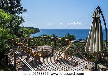 Overlook over rhe ocean from the Mucumbli lodge in northern Sao Tome, Sao Tome and Principe, Atlantic ocean, Africa View Large Photo Image Stock Photograph - Overlook over rhe ocean from the Mucumbli lodge in northern Sao Tome, Sao Tome and Principe, Atlantic ocean, Africa. Fotosearch