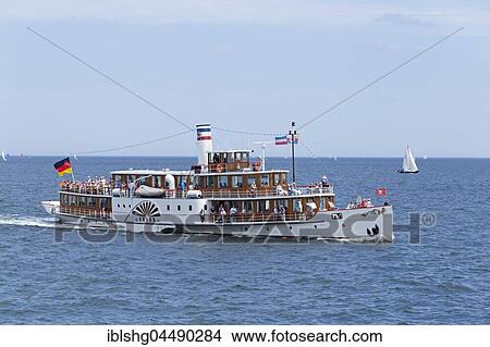 Picture - Paddle Steamer Freya, Kieler Woche, Kiel fjords, Kiel, Schleswig-Holstein, Germany, Europe. Fotosearch