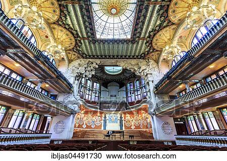 Palau de la Música Catalana, Concert Hall, architect Lluís Domènech i Montaner, Barcelona, Spain, Europe View Large Photo Image Stock Image - Palau de la Música Catalana, Concert Hall, architect Lluís Domènech i Montaner, Barcelona, Spain, Europe. Fotosearch