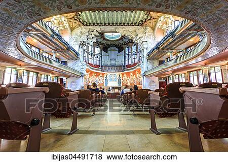 Palau de la Música Catalana, Concert Hall, architect Lluís Domènech i Montaner, Barcelona, Spain, Europe View Large Photo Image Stock Photo - Palau de la Música Catalana, Concert Hall, architect Lluís Domènech i Montaner, Barcelona, Spain, Europe. Fotosearch