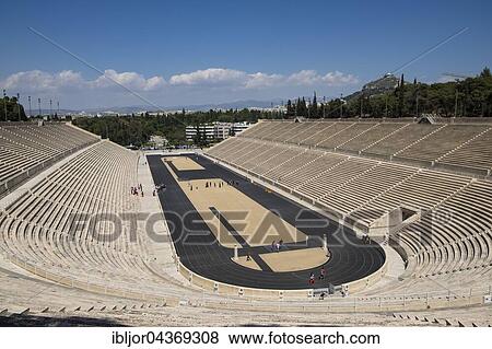 Stock Photo - Panathinaiko Stadium, Panathinaikos, birthplace of the Olympic Games, Athens, Greece, Europe. Fotosearch
