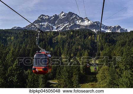 Stock Photo - Panorama gondolas Pilatus, Kriens, Switzerland, Europe. Fotosearch