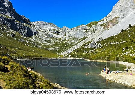 Partnunsee, tarn, St. Antönien, Prättigau, Canton of Grisons, Switzerland, Europe View Large Photo Image Stock Image - Partnunsee, tarn, St. Antönien, Prättigau, Canton of Grisons, Switzerland, Europe. Fotosearch