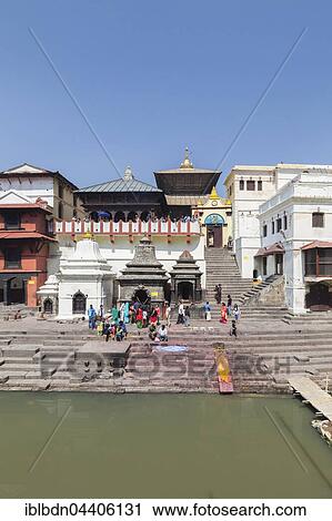 Stock Image - Pashupatinath temple complex, Kathmandu, Nepal, Asia. Fotosearch