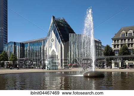 Stock Photo - Paulinum at University, Augustus Square, Leipzig, Saxony, Germany, Europe. Fotosearch
