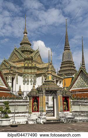 Stock Image - Phra Mondop temple, Buddhist temple complex Wat Pho, Bangkok, Thailand, Asia. Fotosearch