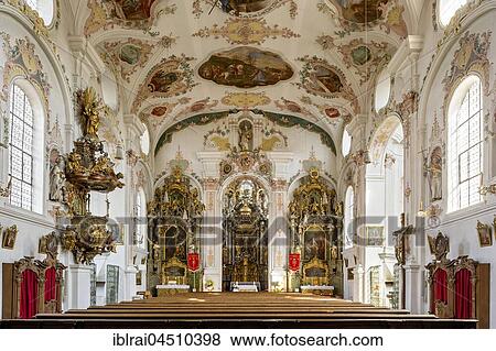 Pilgrimage church of Maria Hilf, nave, interior rococo, Klosterlechfeld, Swabia, Bavaria, Germany, Europe View Large Photo Image Stock Photo - Pilgrimage church of Maria Hilf, nave, interior rococo, Klosterlechfeld, Swabia, Bavaria, Germany, Europe. Fotosearch