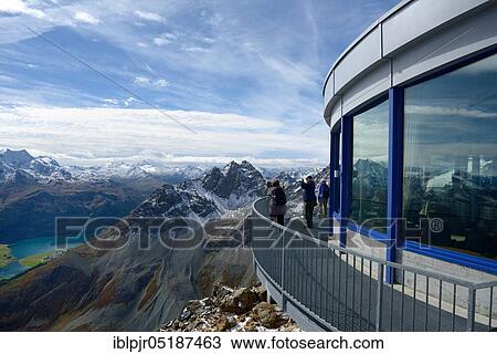 Piz Nair viewing platform with Lake Silvaplana, Grisons, St. Moritz, Upper Engadine, Engadine, Switzerland, Europe View Large Photo Image Stock Image - Piz Nair viewing platform with Lake Silvaplana, Grisons, St. Moritz, Upper Engadine, Engadine, Switzerland, Europe. Fotosearch