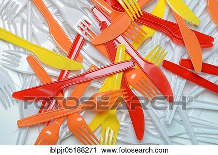 Plastic cutlery, plastic, plastic knife, plastic fork, plastic articles View Large Photo Image Stock Image - Plastic cutlery, plastic, plastic knife, plastic fork, plastic articles. Fotosearch