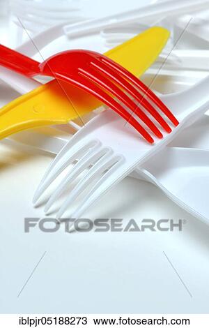 Plastic cutlery, plastic, plastic knife, plastic fork, plastic articles View Large Photo Image Stock Image - Plastic cutlery, plastic, plastic knife, plastic fork, plastic articles. Fotosearch