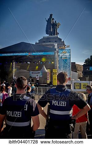 Police guarding open air concert, Koblenz Summer Festival, Rhein in Flammen, Rhine in Flames 2016, Koblenz, Rhineland-Palatinate, Germany, Europe View Large Photo Image Stock Photo - Police guarding open air concert, Koblenz Summer Festival, Rhein in Flammen, Rhine in Flames 2016, Koblenz, Rhineland-Palatinate, Germany, Europe. Fotosearch