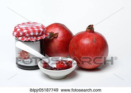Stock Photo - Pomegranate jelly in shell, pomegranates, Punica granatum. Fotosearch