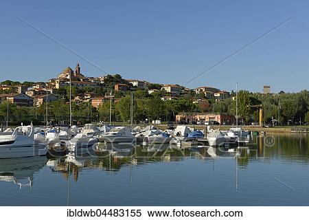 Stock Photography - Port, Castiglione del Lago, Lake Trasimeno, Umbria, Italy, Europe. Fotosearch