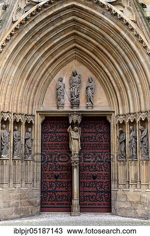 Stock Image - Portal am Dom, St. Mary's Cathedral, Erfurt, Thuringia, Germany, Europe. Fotosearch
