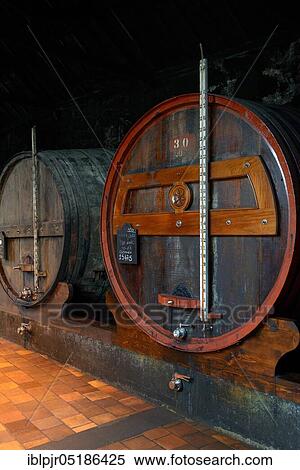 Stock Photography - Porto, wine barrels in port wine cellar, sser, port wine barrels, port wine, Portugal, Europe. Fotosearch