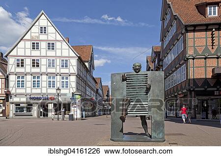 Stock Photograph - Pranger, market square, Celle, Lower Saxony, Germany, Europe. Fotosearch