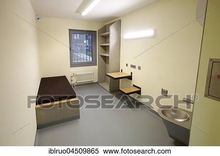 Stock Photography - Prison cell, cell for rioting prisoners, prison, Düsseldorf prison, North Rhine-Westphalia, Germany, Europe. Fotosearch