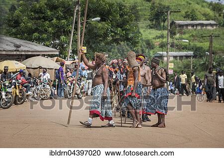 Procession of a secret male association, group of male tribe leaders, primitive culture, Fundong, North-West Region, Cameroon, Africa View Large Photo Image Stock Image - Procession of a secret male association, group of male tribe leaders, primitive culture, Fundong, North-West Region, Cameroon, Africa. Fotosearch