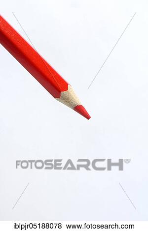 Stock Photo - Red crayon, red pencil. Fotosearch