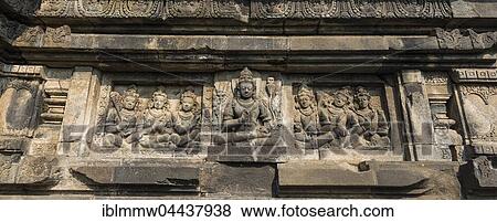 Stock Photo - Relief at Prambanan temple, Kecamatan Prambanan, Daerah Istimewa Yogyakarta, Java Tengah, Java, Indonesia, Asia. Fotosearch