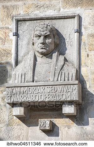 Stock Photograph - Relief at the Luther Chapel, Martin Luther, Veste Coburg, Coburg District, Bavaria, Germany, Europe. Fotosearch