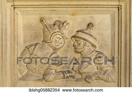 Relief at the Roland Fountain, Market Place, Hildesheim, Lower Saxony, Germany, Europe View Large Photo Image Picture - Relief at the Roland Fountain, Market Place, Hildesheim, Lower Saxony, Germany, Europe. Fotosearch