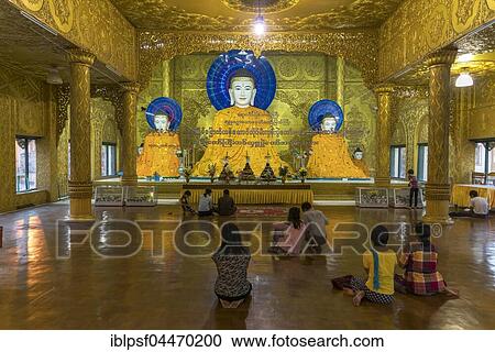 Religous people praying in front of Buddha statues Shwemokhtaw Pagoda, Pathein, Myanmar, Asia View Large Photo Image Stock Image - Religous people praying in front of Buddha statues Shwemokhtaw Pagoda, Pathein, Myanmar, Asia. Fotosearch