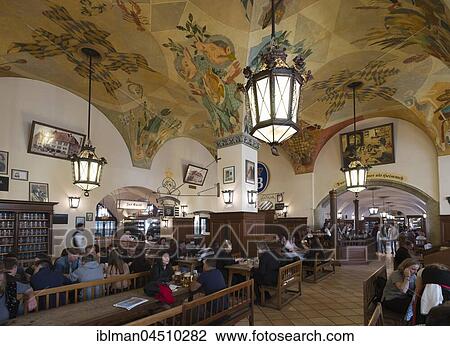 Restaurant, Hofbräuhaus am Platzl, Munich, Upper Bavaria, Bavaria, Germany, Europe View Large Photo Image Stock Image - Restaurant, Hofbräuhaus am Platzl, Munich, Upper Bavaria, Bavaria, Germany, Europe. Fotosearch
