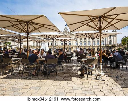 Stock Image - Restaurant on Place de Stanislas, Nancy, Meurthe-et-Moselle, Lorraine, France, Europe. Fotosearch