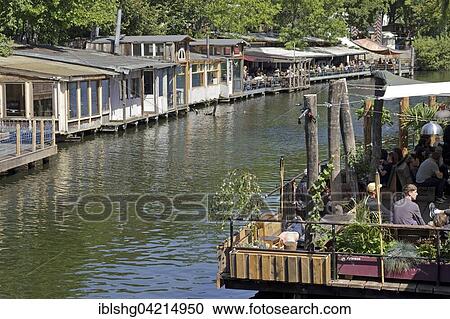 Restaurants at the Flutgraben, Treptow-Köpenick, Berlin, Germany, Europe View Large Photo Image Stock Image - Restaurants at the Flutgraben, Treptow-Köpenick, Berlin, Germany, Europe. Fotosearch