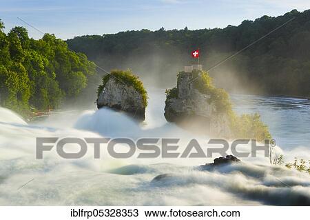 Rhine Falls Rock, Switzerland, Europe View Large Photo Image Stock Image - Rhine Falls Rock, Switzerland, Europe. Fotosearch