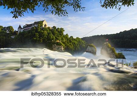 Stock Photography - Rhine Falls with Laufen Castle, Switzerland, Europe. Fotosearch