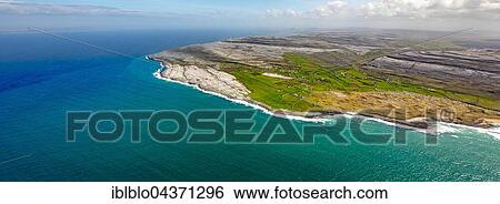 Stock Photograph - Rocky coast of Black Head, in the north of Doolin Burren, Murrogh, Formoyle, sandstone rock formations, County Clare, Ireland, Europe. Fotosearch