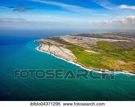 Stock Photography - Rocky coast of Black Head, in the north of Doolin Burren, Murrogh, Formoyle, sandstone rock formations, County Clare, Ireland, Europe. Fotosearch