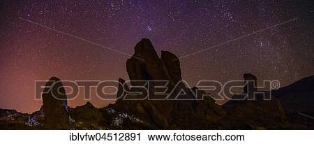 Roque Cinchado and Teide vulcano with starry sky, night shot, Los Roques de Garcia, Pico del Teide vulcano, Zapato de Reina, Las Cañadas, Teide vulcano National Park, Tenerife, Canary Islands, Spain, Europe View Large Photo Image Stock Image - Roque Cinchado and Teide vulcano with starry sky, night shot, Los Roques de Garcia, Pico del Teide vulcano, Zapato de Reina, Las Cañadas, Teide vulcano National Park, Tenerife, Canary Islands, Spain, Europe. Fotosearch