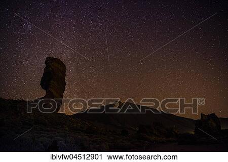 Roque Cinchado and Teide vulcano with starry sky, night shot, Los Roques de Garcia, Pico del Teide vulcano, Zapato de Reina, Las Cañadas, Teide vulcano National Park, Tenerife, Canary Islands, Spain, Europe View Large Photo Image Stock Image - Roque Cinchado and Teide vulcano with starry sky, night shot, Los Roques de Garcia, Pico del Teide vulcano, Zapato de Reina, Las Cañadas, Teide vulcano National Park, Tenerife, Canary Islands, Spain, Europe. Fotosearch
