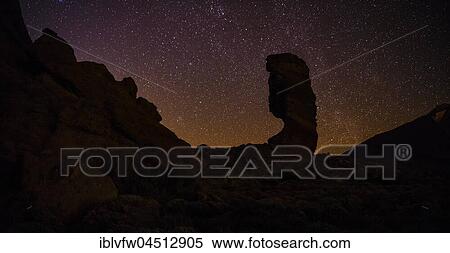 Roque Cinchado and Teide vulcano with starry sky, night shot, Los Roques de Garcia, Pico del Teide vulcano, Zapato de Reina, Las Cañadas, Teide vulcano National Park, Tenerife, Canary Islands, Spain, Europe View Large Photo Image Stock Photography - Roque Cinchado and Teide vulcano with starry sky, night shot, Los Roques de Garcia, Pico del Teide vulcano, Zapato de Reina, Las Cañadas, Teide vulcano National Park, Tenerife, Canary Islands, Spain, Europe. Fotosearch