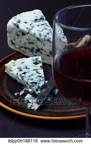 Roquefort, blue cheese, glass with red wine View Large Photo Image Stock Photograph - Roquefort, blue cheese, glass with red wine. Fotosearch