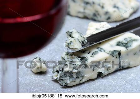 Stock Photo - Roquefort, blue cheese. Fotosearch