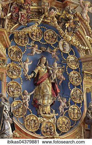 Rosary Altar 1631, minster St. Nikolaus, Überlingen, Lake Constance, Baden-Württemberg, Germany, Europe View Large Photo Image Stock Image - Rosary Altar 1631, minster St. Nikolaus, Überlingen, Lake Constance, Baden-Württemberg, Germany, Europe. Fotosearch