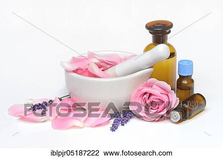 Rose petals, calendula blossoms and lavender blossoms with rubbing bowl, fragrance oil, aroma, rose oil, roses, lavender oil, lavender, aromatherapy View Large Photo Image Stock Image - Rose petals, calendula blossoms and lavender blossoms with rubbing bowl, fragrance oil, aroma, rose oil, roses, lavender oil, lavender, aromatherapy. Fotosearch