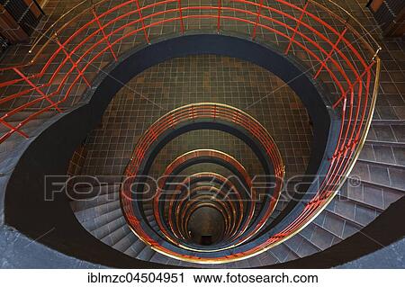 Round staircase in Kontor building Sprinkenhof, Hamburg, Germany, Europe View Large Photo Image Stock Image - Round staircase in Kontor building Sprinkenhof, Hamburg, Germany, Europe. Fotosearch