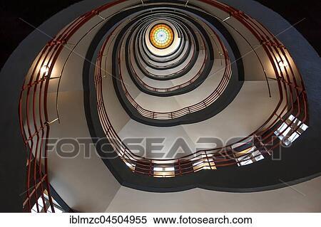 Round staircase in Kontor building Sprinkenhof, Hamburg, Germany, Europe View Large Photo Image Stock Photography - Round staircase in Kontor building Sprinkenhof, Hamburg, Germany, Europe. Fotosearch