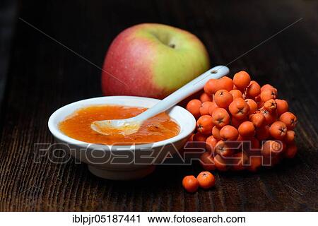 Rowanberry and apple marmalade with n ( Sorbus aucuparia) and apple View Large Photo Image Stock Image - Rowanberry and apple marmalade with n ( Sorbus aucuparia) and apple. Fotosearch