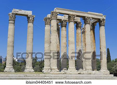 Ruins of Temple of Olympian Zeus, Athens, Greece, Europe View Large Photo Image Stock Image - Ruins of Temple of Olympian Zeus, Athens, Greece, Europe. Fotosearch